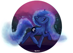 Size: 2514x1820 | Tagged: safe, artist:nyamas, princess luna, alicorn, pony, female, horn, mare, solo, trotting