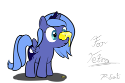 Size: 3000x2000 | Tagged: safe, artist:dappercat-uk, princess luna, alicorn, pony, butter, cute, filly, lunabetes, solo, woona