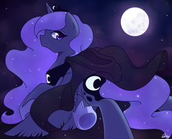 Size: 2000x1612 | Tagged: safe, artist:joyfulinsanity, princess luna, alicorn, pony, female, horn, mare, simple background, solo