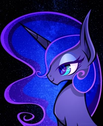 Size: 1280x1571 | Tagged: safe, artist:euphoriapony, princess luna, alicorn, pony, female, horn, mare, simple background, solo