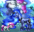 Size: 1072x1000 | Tagged: safe, artist:nekubi, princess luna, rarity, sweetie belle, alicorn, pony, unicorn, for whom the sweetie belle toils