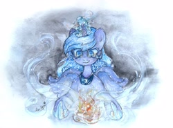 Size: 3994x2948 | Tagged: safe, artist:catseye-view, princess luna, alicorn, pony, female, horn, mare, solo, traditional art