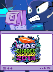 Size: 562x768 | Tagged: safe, princess luna, alicorn, pony, exploitable meme, kid's choice awards, meme, obligatory pony, rage, television, tv meme