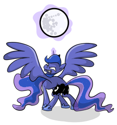 Size: 1200x1280 | Tagged: safe, artist:secoh2000, princess luna, alicorn, pony, faic, moon, solo