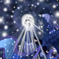 Size: 3000x3000 | Tagged: safe, artist:lotusmist, princess luna, alicorn, pony, female, horn, mare, moon, solo