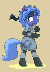 Size: 846x1200 | Tagged: safe, artist:toki, princess luna, alicorn, pony, ask snake luna, both cutie marks, konami, metal gear, plot, s1 luna, solid snake, solo, stealth suit