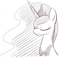 Size: 1280x1263 | Tagged: safe, artist:mcsadat, princess luna, alicorn, pony, grayscale, monochrome, solo