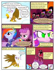 Size: 612x792 | Tagged: safe, artist:newbiespud, derpibooru import, edit, edited screencap, screencap, gilda, king sombra, maud pie, princess cadance, queen chrysalis, rainbow dash, alicorn, changeling, changeling queen, crystal pony, griffon, pegasus, pony, comic:friendship is dragons, griffon the brush off, the cutie re-mark, alternate hairstyle, alternate timeline, amputee, angry, apocalypse dash, apocalypse maud, artificial wings, augmented, cloud, comic, crystal war timeline, curved horn, dialogue, disguise, disguised changeling, eye scar, fake cadance, female, glowing eyes, helmet, horn, injured, laughing, looking up, male, mare, mind control, on a cloud, prosthetic limb, prosthetic wing, prosthetics, raised hoof, scar, screencap comic, soldier, sombra soldier, stallion, torn ear, wings, worried