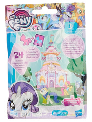 Size: 900x1200 | Tagged: safe, derpibooru import, applejack, bon bon, gilda, greta, lyra heartstrings, pinkie pie, queen novo, rainbow dash, rarity, snails, snips, sweetie drops, bird, earth pony, pony, unicorn, carousel boutique, hasbro, house, my little pony, my little pony logo, pocket, recolor, silhouette, toy