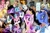 Size: 3872x2592 | Tagged: safe, applejack, bon bon, cheese sandwich, derpy hooves, fluttershy, pinkie pie, princess cadance, princess luna, rainbow dash, rarity, sweetie drops, trixie, twilight sparkle, alicorn, earth pony, pegasus, pony, unicorn, bubsy, crossover, don't hug me i'm scared, featureless crotch, female, getting real tired of your shit princess ava, lego, mare, mass crossover, notepad (dhmis), princess ava, rebound mcleish, s1 luna, selfie, spyro the dragon, the lego movie, tony the talking clock, unikitty, zoe trent