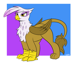 Size: 1775x1475 | Tagged: safe, artist:swiftsketchpone, derpibooru import, gilda, griffon, chest fluff, female, smiling, talons