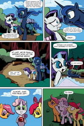 Size: 3000x4500 | Tagged: safe, artist:lovelyneckbeard, apple bloom, princess luna, rarity, scootaloo, sweetie belle, alicorn, pony, unicorn, cake, camping, camping trip, camping trip: comic, comic, cutie mark crusaders, i can't believe it's not idw, missing accessory, ruby