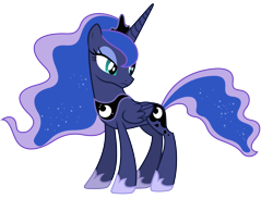 Size: 4800x3520 | Tagged: safe, artist:90sigma, princess luna, alicorn, pony, absurd resolution, looking back, simple background, solo, svg, transparent background, vector