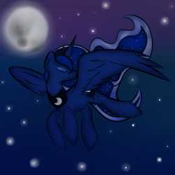 Size: 1600x1600 | Tagged: safe, artist:disparityandsolitude, princess luna, alicorn, pony, female, horn, mare, simple background, solo