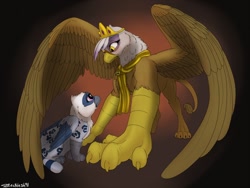 Size: 1280x960 | Tagged: safe, artist:backlash91, derpibooru import, gilda, oc, griffon, fanfic:the 8th rank, chickub, princess gilda, sad, story included