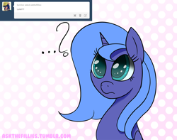 Size: 1266x1000 | Tagged: safe, artist:askthefillies, princess luna, alicorn, pony, ask, ask the fillies, filly, solo, tumblr, woona