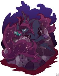 Size: 1000x1298 | Tagged: safe, artist:kolshica, princess luna, alicorn, pony, beanbag chair, luna-afterdark, solo, tribute