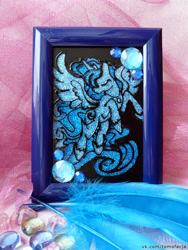 Size: 750x1000 | Tagged: safe, artist:facja, princess luna, alicorn, pony, craft, solo, stained glass