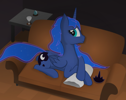 Size: 7684x6130 | Tagged: safe, artist:farminilla, princess luna, alicorn, pony, absurd resolution, sofa, solo