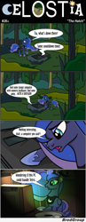 Size: 1300x3341 | Tagged: safe, artist:bredgroup, princess luna, alicorn, pony, comic:celostia, comic, computer, konami code, lost, translation