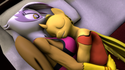 Size: 1280x720 | Tagged: safe, artist:avalon487, derpibooru import, gilda, oc, oc:ren the changeling, anthro, changedling, changeling, griffon, 3d, breasts, changedling oc, changeling oc, cuddling, female, gilren, male, nexgen, shipping, source filmmaker, straight, yellow changeling