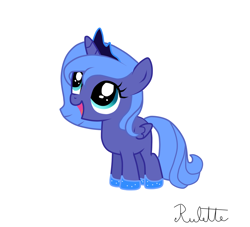 Size: 1024x931 | Tagged: safe, artist:rulette, princess luna, alicorn, pony, filly, simple background, solo, woona