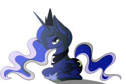 Size: 3000x2000 | Tagged: safe, artist:nyunimu, artist:tartarys, princess luna, alicorn, pony, female, horn, mare, solo