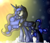 Size: 1050x900 | Tagged: safe, artist:nif-t, princess luna, alicorn, pony, angry, crepuscular rays, jealous, jealous luna, solo, standing, stars