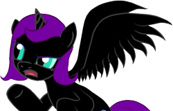 Size: 834x533 | Tagged: safe, artist:nyxsparkle, oc, oc only, oc:nyx, alicorn, pony, simple background, solo