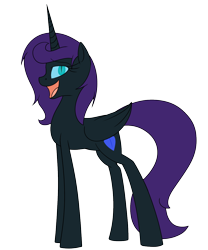 Size: 1000x1200 | Tagged: safe, artist:kyroking, oc, oc only, oc:nyx, alicorn, pony, adult, open mouth, simple background, solo, transparent background