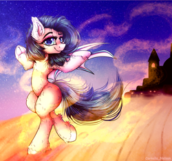 Size: 3200x3000 | Tagged: safe, artist:cornelia_nelson, oc, oc only, bat pony, pony, bat pony oc, night, smiling, walking