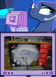 Size: 564x769 | Tagged: safe, princess luna, alicorn, pony, bad idea, bootleg, cheap, china, exploitable meme, gamer luna, lol, meme, nintendo, obligatory pony, polystation, sqmy, tv meme