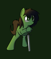 Size: 1406x1632 | Tagged: safe, artist:neuro, oc, oc only, oc:anon filly, female, filly, sword, weapon