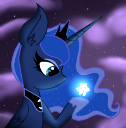 Size: 876x888 | Tagged: safe, artist:daisy-dictator, princess luna, alicorn, pony, snow, snowdrop (animation), snowflake, solo