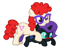 Size: 1800x1410 | Tagged: safe, artist:bronyboy, twist, oc, oc:nyx, earth pony, pony, fanfic:past sins, awkward hug, blushing, female, filly, lesbian, shipping