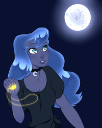 Size: 2000x2500 | Tagged: safe, artist:thepurpah, princess luna, human, humanized, moon, pony coloring, solo