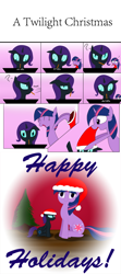 Size: 1000x2250 | Tagged: safe, twilight sparkle, oc, oc:nyx, alicorn, pony, fanfic:past sins, christmas, comic, female, filly, mother and child, mother and daughter, parent and child