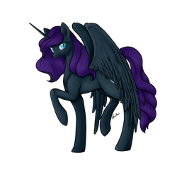 Size: 1000x1000 | Tagged: safe, artist:trunksi, oc, oc only, oc:nyx, alicorn, pony, older