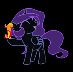 Size: 900x898 | Tagged: safe, peewee, oc, oc:nyx, alicorn, pony, fanfic:past sins, cute, filly