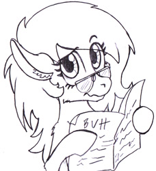 Size: 728x800 | Tagged: safe, artist:traditionaldrawfaglvl1, oc, oc only, oc:anon filly, cute, female, filly, glasses, newspaper