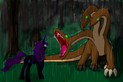 Size: 1024x683 | Tagged: safe, artist:akaelus, oc, oc only, oc:nyx, alicorn, hydra, pony, fanfic:past sins, multiple heads