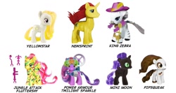 Size: 1024x543 | Tagged: safe, artist:blueshift, fluttershy, pipsqueak, twilight sparkle, oc, oc:nyx, oc:sethisto, oc:yellowstar, april fools, brushable, fake, hilarious in hindsight, irl, king zebra, photo, toy, toy edit