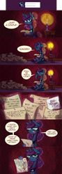 Size: 1000x2818 | Tagged: safe, artist:herny, princess luna, trixie, anthro, ask, dear princess luna, drawing, fangirl, female, glasses, kidnapped, lesbian, letter, luna-afterdark, luxie, mantrix, muscles, shipping, solo, stalker, stalking, transpony, tumblr, yandere