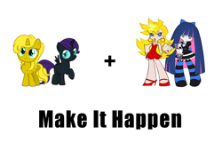 Size: 952x711 | Tagged: safe, oc, oc only, oc:nyx, oc:ticket, alicorn, pony, alicorn oc, anarchy panty, anarchy stocking, cannot unsee, exploitable meme, make it happen, meta, panty and stocking with garterbelt