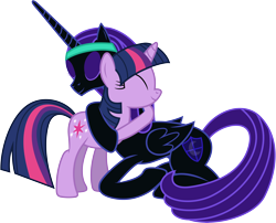 Size: 7190x5800 | Tagged: safe, artist:90sigma, twilight sparkle, oc, oc:nyx, absurd resolution, hug, simple background, transparent background, vector