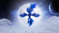 Size: 1920x1080 | Tagged: safe, artist:karl97, artist:kysss90, artist:vipeydashie, edit, princess luna, alicorn, pony, collaboration, floating, magic, moon, night, solo, vector, wallpaper, wallpaper edit