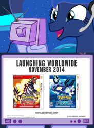 Size: 562x769 | Tagged: safe, princess luna, alicorn, pony, exploitable meme, meme, nintendo, obligatory pony, pokémon, pokémon omega ruby and alpha sapphire, tv meme