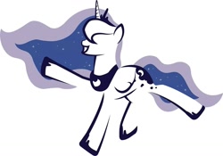 Size: 960x671 | Tagged: safe, artist:werdnasremos, princess luna, alicorn, pony, female, horn, mare, minimalist, solo