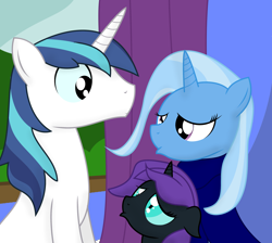 Size: 3000x2692 | Tagged: safe, artist:dazed-and-wandering, shining armor, trixie, oc, oc:nyx, pony, unicorn, duckface