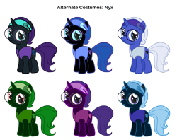 Size: 2725x2155 | Tagged: safe, artist:aibotnya, artist:pika-robo, nightmare moon, oc, oc:nyx, alicorn, pony, fanfic:past sins, alicorn oc, alternate costumes, palette swap, recolor